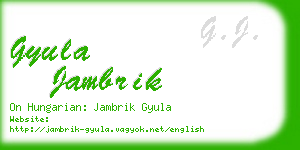 gyula jambrik business card